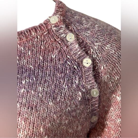 Vintage Talbots Snowman Mohair Sweater L | Holiday Ombre Confetti Knit Appliqué - Picture 4 of 16